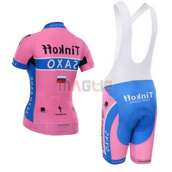 Donne Maglia Saxo Bank manica corta 2015 fuxia